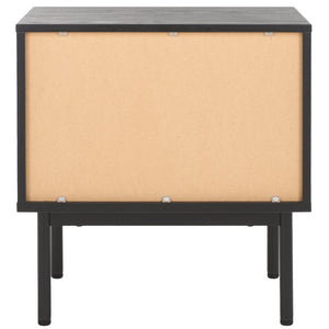 Safavieh Axelle Modern 2 Drawer Nightstand - Stylish Walnut Finish With Sleek Metal Legs For Bedroom Elegance Black/ Black Legs / Gold Handle NST9608B