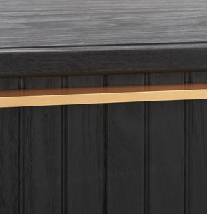 Safavieh Axelle Modern 2 Drawer Nightstand - Stylish Walnut Finish With Sleek Metal Legs For Bedroom Elegance Black/ Black Legs / Gold Handle NST9608B