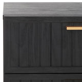 Safavieh Axelle 2 Drawer Nightstand Black/ Black Legs / Gold Handle NST9608B