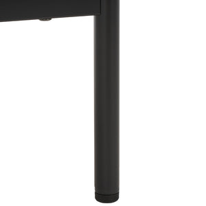 Safavieh Axelle Modern 2 Drawer Nightstand - Stylish Walnut Finish With Sleek Metal Legs For Bedroom Elegance Black/ Black Legs / Gold Handle NST9608B