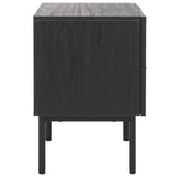 Safavieh Axelle 2 Drawer Nightstand Black/ Black Legs / Gold Handle NST9608B