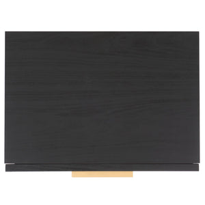 Safavieh Axelle Modern 2 Drawer Nightstand - Stylish Walnut Finish With Sleek Metal Legs For Bedroom Elegance Black/ Black Legs / Gold Handle NST9608B