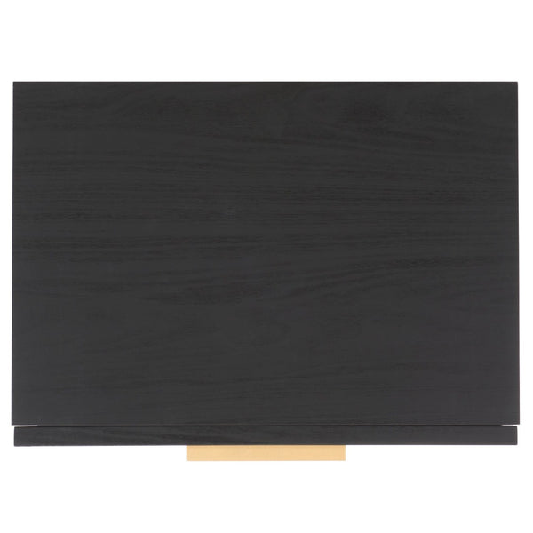 Safavieh Axelle Modern 2 Drawer Nightstand - Stylish Walnut Finish With Sleek Metal Legs For Bedroom Elegance Black/ Black Legs / Gold Handle NST9608B