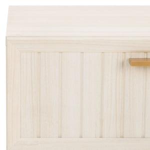 Safavieh Axelle Modern 2 Drawer Nightstand - Stylish Walnut Finish With Sleek Metal Legs For Bedroom Elegance Bleached White / Gold Legs / Gold Handle NST9608C