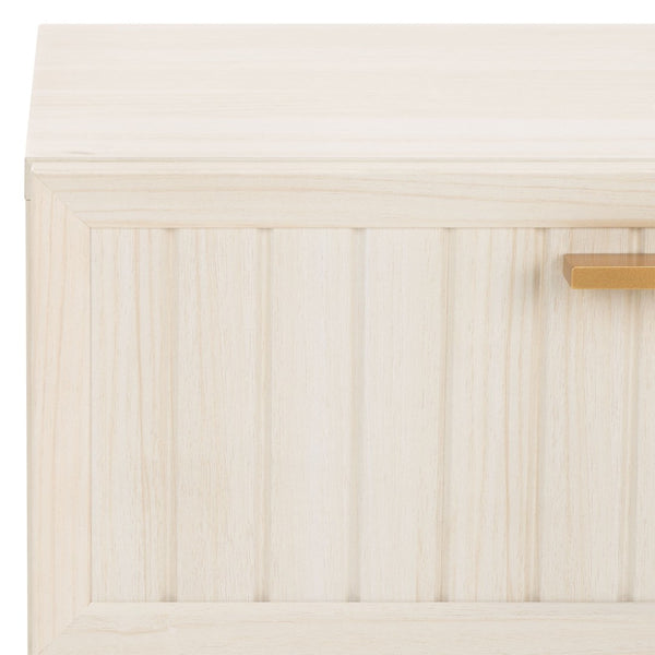 Safavieh Axelle Modern 2 Drawer Nightstand - Stylish Walnut Finish With Sleek Metal Legs For Bedroom Elegance Bleached White / Gold Legs / Gold Handle NST9608C
