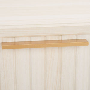 Safavieh Axelle Modern 2 Drawer Nightstand - Stylish Walnut Finish With Sleek Metal Legs For Bedroom Elegance Bleached White / Gold Legs / Gold Handle NST9608C