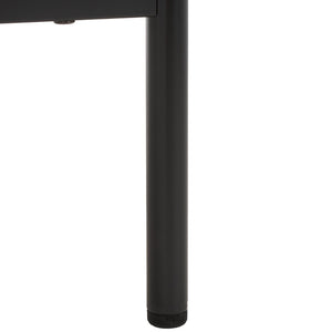 Safavieh Axelle Modern 2 Drawer Nightstand - Stylish Walnut Finish With Sleek Metal Legs For Bedroom Elegance Oak / Black Legs / Black Handle NST9608D