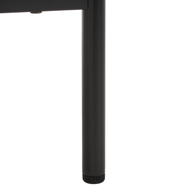 Safavieh Axelle Modern 2 Drawer Nightstand - Stylish Walnut Finish With Sleek Metal Legs For Bedroom Elegance Oak / Black Legs / Black Handle NST9608D
