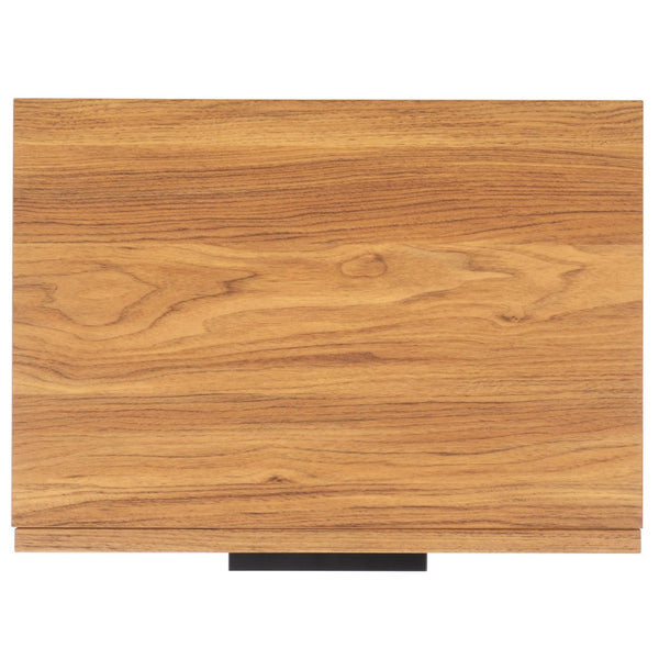 Safavieh Axelle Modern 2 Drawer Nightstand - Stylish Walnut Finish With Sleek Metal Legs For Bedroom Elegance Oak / Black Legs / Black Handle NST9608D