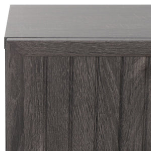 Safavieh Axelle Modern 2 Drawer Nightstand - Stylish Walnut Finish With Sleek Metal Legs For Bedroom Elegance Distressed Black / Gold Legs / Gold Handle NST9608E
