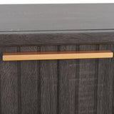 Safavieh Axelle 2 Drawer Nightstand Distressed Black / Gold Legs / Gold Handle 21.7" x 15.4" x 22.6"