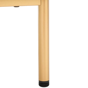 Safavieh Axelle Modern 2 Drawer Nightstand - Stylish Walnut Finish With Sleek Metal Legs For Bedroom Elegance Distressed Black / Gold Legs / Gold Handle NST9608E