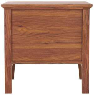 Safavieh Sondra Classic Nightstand With 1 Drawer And Open Shelf For Elegant Bedroom Storage Solutions Walnut / Gold NST9609A