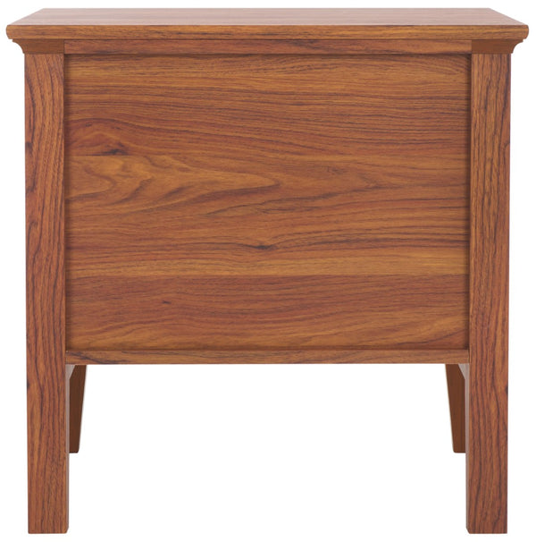 Safavieh Sondra Classic Nightstand With 1 Drawer And Open Shelf For Elegant Bedroom Storage Solutions Walnut / Gold NST9609A