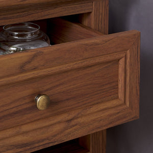 Safavieh Sondra Classic Nightstand With 1 Drawer And Open Shelf For Elegant Bedroom Storage Solutions Walnut / Gold NST9609A