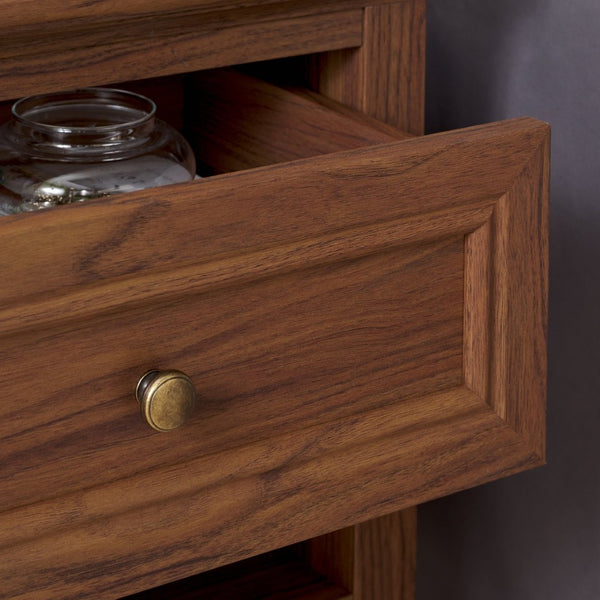 Safavieh Sondra Classic Nightstand With 1 Drawer And Open Shelf For Elegant Bedroom Storage Solutions Walnut / Gold NST9609A