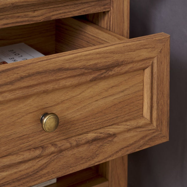 Safavieh Sondra Classic Nightstand With 1 Drawer And Open Shelf For Elegant Bedroom Storage Solutions Oak / Gold NST9609D