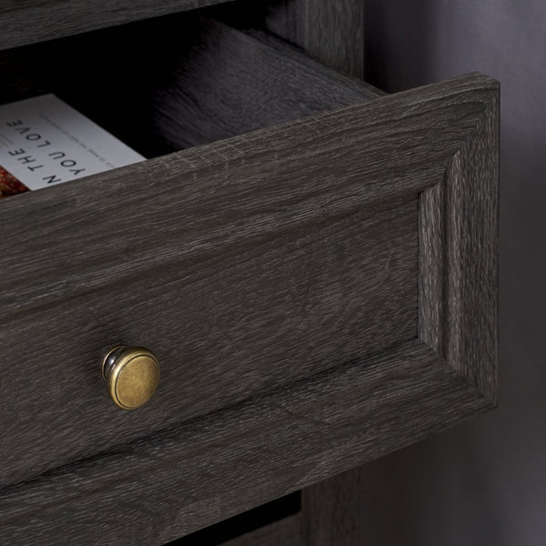 Safavieh Sondra Classic Nightstand With 1 Drawer And Open Shelf For Elegant Bedroom Storage Solutions Distressed Black / Gold NST9609E