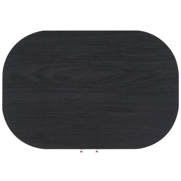 Safavieh Tealla Mid-Century Tambour Door Nightstand With Stylish Gold Hardware And Ample Storage Solutions Black / Gold NST9610B