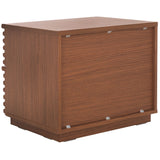 Safavieh Averi 2 Drawer Nightstand Dark Walnut 27.6" x 18.4" x 8.1"