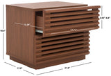 Safavieh Averi 2 Drawer Nightstand Dark Walnut 27.6" x 18.4" x 8.1"