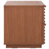 Safavieh Averi 2 Drawer Nightstand Dark Walnut 27.6" x 18.4" x 8.1"