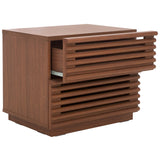 Safavieh Averi 2 Drawer Nightstand Dark Walnut 27.6" x 18.4" x 8.1"