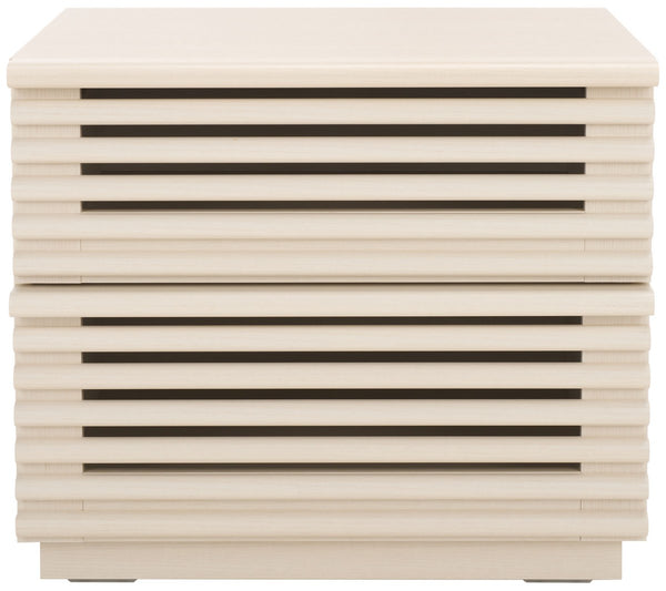 Safavieh Averi 2 Drawer Nightstand White Wash 27.6" x 18.4" x 8.1"