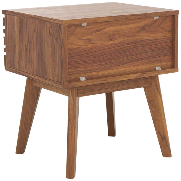 Safavieh Esma 1 Drawer Nightstand Walnut 17.7" x 15.2" x 19.4"