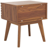 Safavieh Esma 1 Drawer Nightstand Walnut 17.7" x 15.2" x 19.4"