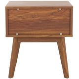 Safavieh Esma 1 Drawer Nightstand Walnut 17.7" x 15.2" x 19.4"