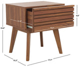 Safavieh Esma 1 Drawer Nightstand Walnut 17.7" x 15.2" x 19.4"