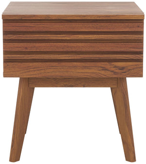 Safavieh Esma 1 Drawer Nightstand Walnut 17.7" x 15.2" x 19.4"