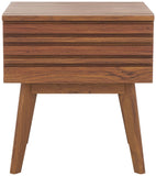 Safavieh Esma 1 Drawer Nightstand Walnut 17.7" x 15.2" x 19.4"