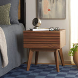 Safavieh Esma 1 Drawer Nightstand Walnut 17.7" x 15.2" x 19.4"