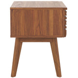 Safavieh Esma 1 Drawer Nightstand Walnut 17.7" x 15.2" x 19.4"