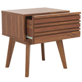 Safavieh Esma 1 Drawer Nightstand Walnut 17.7" x 15.2" x 19.4"