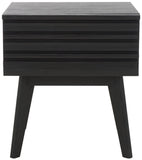 Safavieh Esma 1 Drawer Nightstand Black 17.7" x 15.2" x 19.4"