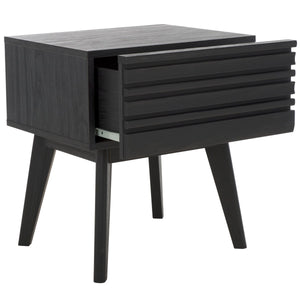 Safavieh Esma 1 Drawer Nightstand Black 17.7" x 15.2" x 19.4"