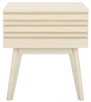 Safavieh Esma 1 Drawer Nightstand White 17.7" x 15.2" x 19.4"