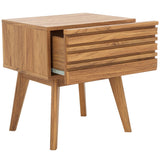 Safavieh Esma 1 Drawer Nightstand Oak 17.7" x 15.2" x 19.4"