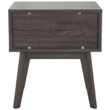 Safavieh Esma 1 Drawer Nightstand Distressed Black 17.7" x 15.2" x 19.4"