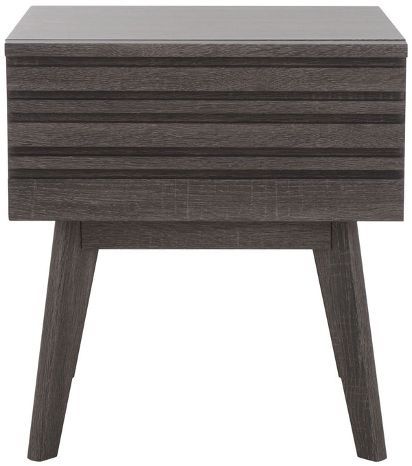 Safavieh Esma 1 Drawer Nightstand Distressed Black 17.7" x 15.2" x 19.4"