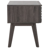 Safavieh Esma 1 Drawer Nightstand Distressed Black 17.7" x 15.2" x 19.4"