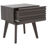 Safavieh Esma 1 Drawer Nightstand Distressed Black 17.7" x 15.2" x 19.4"