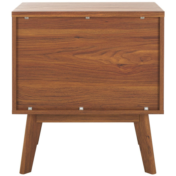 Safavieh Esma 1 Drawer 1 Shelf Nightstand Walnut 21.7" x 15.2" x 24.3"