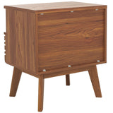 Safavieh Esma 1 Drawer 1 Shelf Nightstand Walnut 21.7" x 15.2" x 24.3"