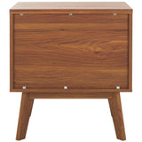 Safavieh Esma 1 Drawer 1 Shelf Nightstand Walnut 21.7" x 15.2" x 24.3"