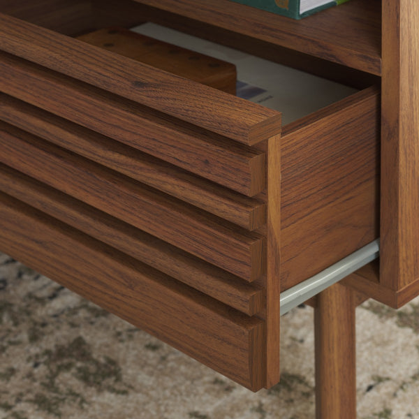 Safavieh Esma 1 Drawer 1 Shelf Nightstand Walnut 21.7" x 15.2" x 24.3"