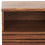 Safavieh Esma 1 Drawer 1 Shelf Nightstand Walnut 21.7" x 15.2" x 24.3"